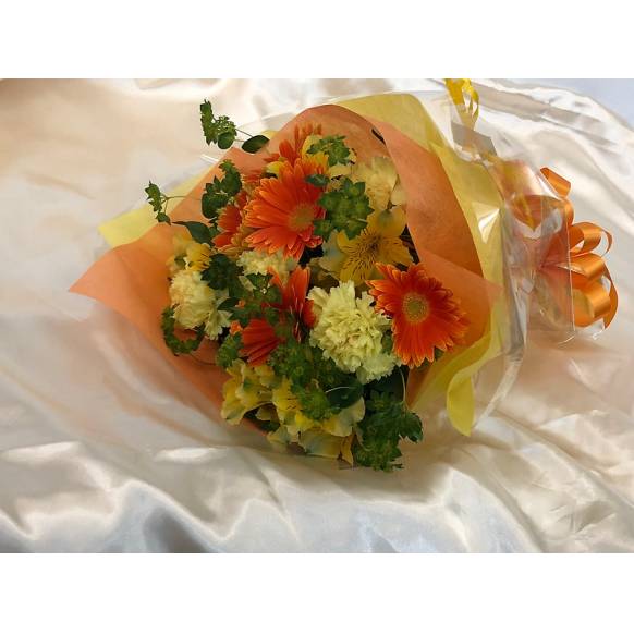 お取り寄せ オリジナルフラワー ビタミンカラーの花束｜花キューピット