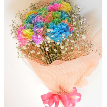 一般カテゴリー,レインボーカーネーションの花束,花恭