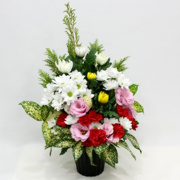 一般カテゴリー,菊と洋花の仏花アレンジメント,向島　花栄