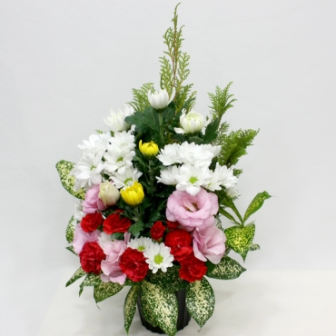菊と洋花の仏花アレンジメント インターネット花キューピット フラワーギフト 手渡し 菊と洋花の仏花アレンジメント インターネット花キューピット フラワーギフト 手渡し
