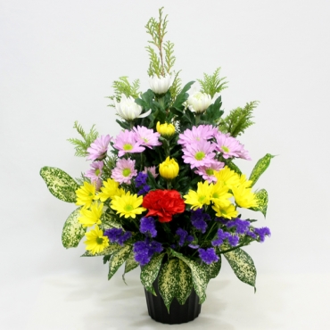 一般カテゴリー,菊とスプレー菊の仏花アレンジメント,向島　花栄