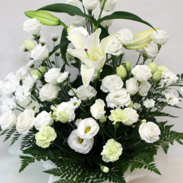 お取り寄せ オリジナルフラワー カサブランカとトルコキキョウのお供え