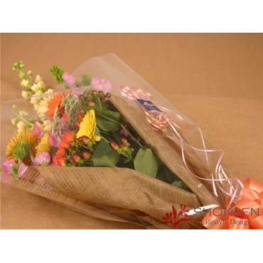花束003 ストック ガーベラの色合わせ花束 インターネット花キューピット お取り寄せフラワーギフト