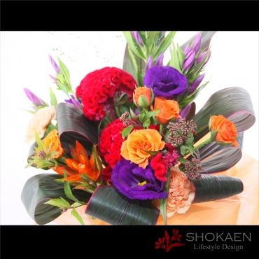 お取り寄せ オリジナルフラワー 【アレンジ436】みちのく（OR）｜花