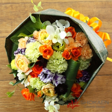 お取り寄せ オリジナルフラワー 【花束811】シトラス（OR/G）｜花