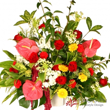 一般カテゴリー,【スタンド004】御祝スタンド花1段 R*Y系,正花園