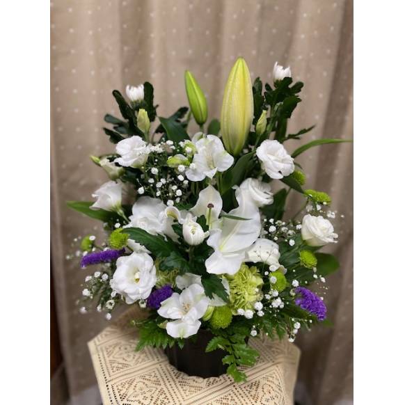 一般カテゴリー,御供アレンジメント　紫又はブルー黄色系入り,フラワーギフト　花屋さん
