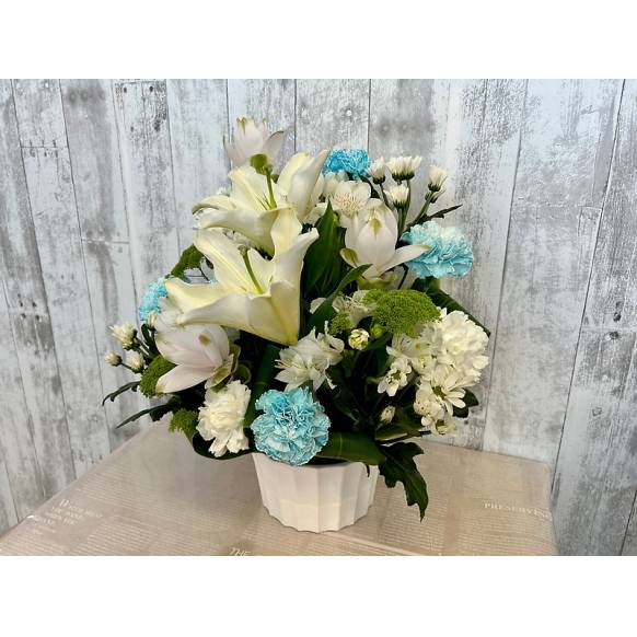 一般カテゴリー,御供アレンジ＊ホワイト・ブルー系,フローリストさくら本店
