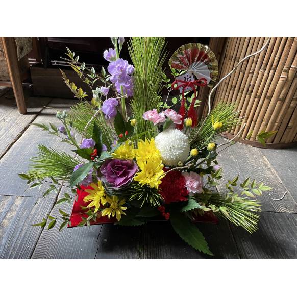 迎春アレンジ『紅扇』一般カテゴリー