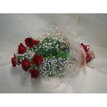 一般カテゴリー,赤バラとカスミソウの花束,花鶴
