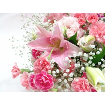 お取り寄せ オリジナルフラワー ピンク系の花束｜花キューピット