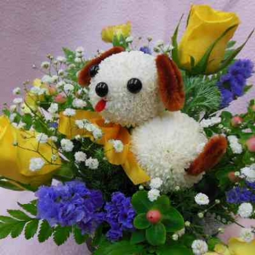 お花アニマル特集(宅配),ぴんぽんわんこ,花の丘　カウベル