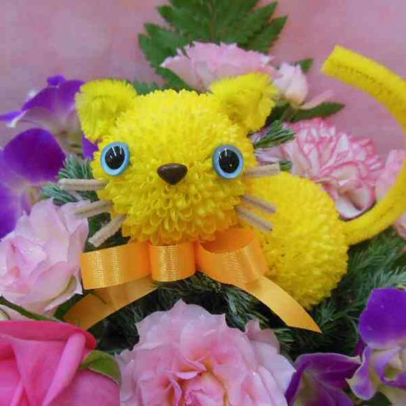 金運アップぴんぽんねこちゃん｜花キューピット・ お取り寄せフラワー 