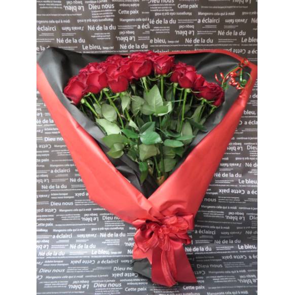 赤薔薇のみ花束 5０本 インターネット花キューピット フラワーギフト 手渡し