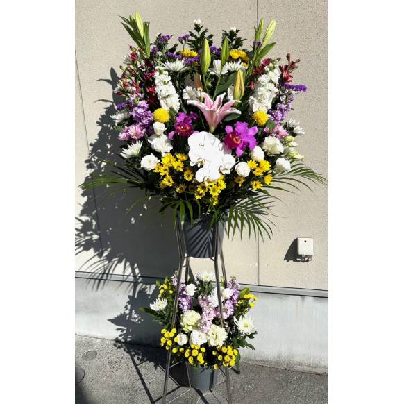 法事用花器付き生花　1対（2基）
