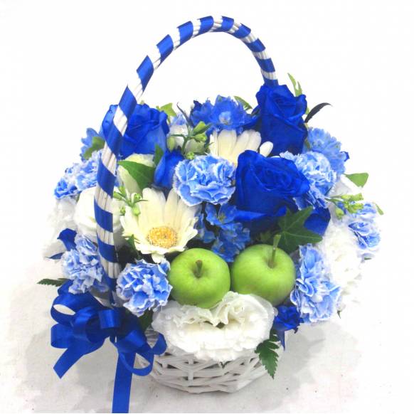 スプリングギフトフラワー特集（宅配）,《Flower arrangement》Blue Ribbon Basket  ,花樹園