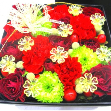 スプリングギフトフラワー特集（宅配）,《Box Flower》Premium Red,花樹園