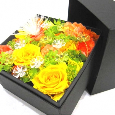 結婚記念日(宅配),《Box Flower》Premium Yellow & Orange,花樹園