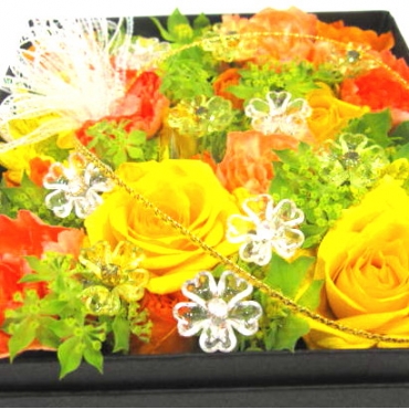 結婚記念日(宅配),《Box Flower》Premium Yellow & Orange,花樹園