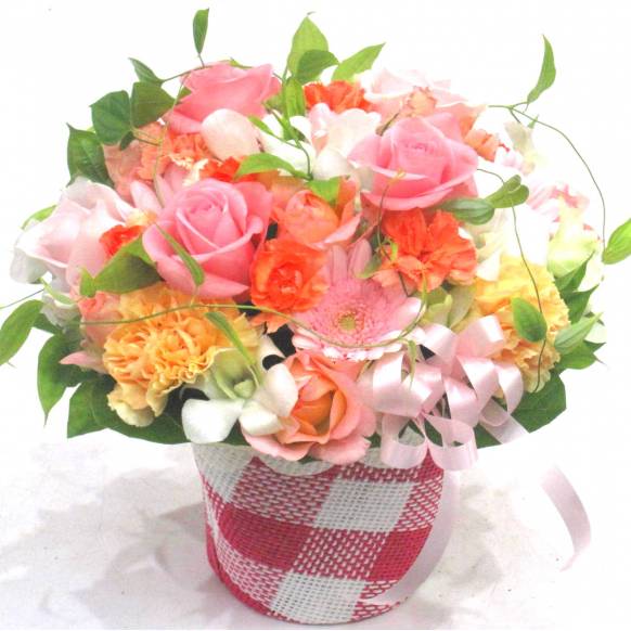 《Flower arrangement》Peach Cocktailスプリングギフトフラワー特集（宅配）