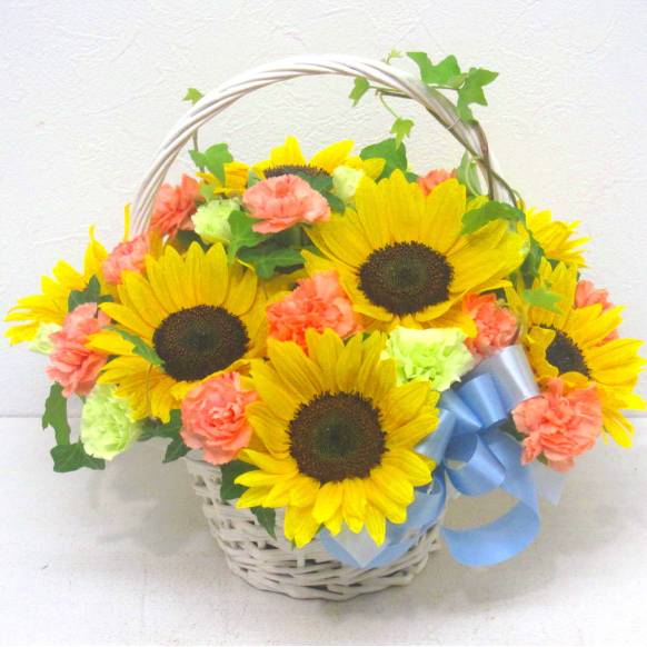 父の日特集(宅配),《Flower arrangement》Sunflower Hand Basket,花樹園