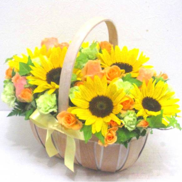 《Flower arrangement》Sunflower Field Basket父の日特集(宅配)