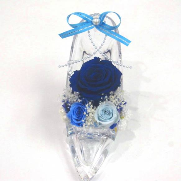 （お祝い）プリザーブドフラワー特集(宅配),《Preserved Flower》Acrylic High heels Blue,花樹園