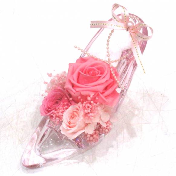 （お祝い）プリザーブドフラワー特集(宅配),《Preserved Flower》Acrylic High heels Sugar Pink,花樹園