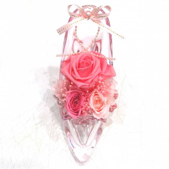 （お祝い）プリザーブドフラワー特集(宅配),《Preserved Flower》Acrylic High heels Sugar Pink,花樹園