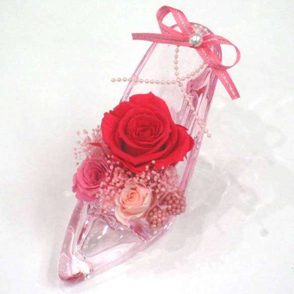 《Preserved Flower》Acrylic High heels Hot Pink（お祝い）プリザーブドフラワー特集(宅配)