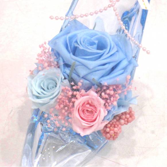 （お祝い）プリザーブドフラワー特集(宅配),《Preserved Flower》Acrylic High heels Alice Blue,花樹園