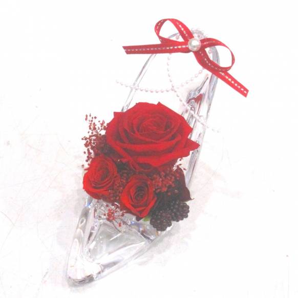 （お祝い）プリザーブドフラワー特集(宅配),《Preserved Flower》Acrylic High heels Clear Red,花樹園