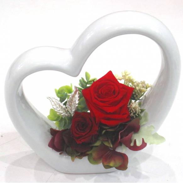 《Preserved Flower》Lovely Heart(Red) （お祝い）プリザーブドフラワー特集(宅配)