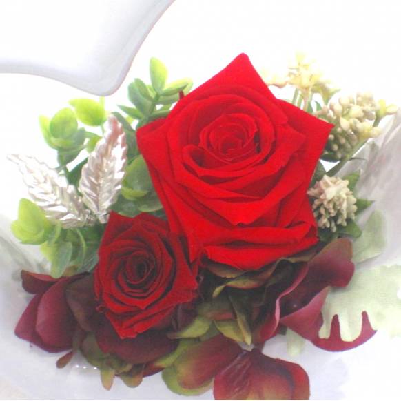 （お祝い）プリザーブドフラワー特集(宅配),《Preserved Flower》Lovely Heart(Red) ,花樹園