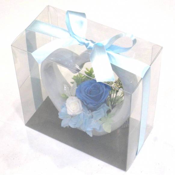 （お祝い）プリザーブドフラワー特集(宅配),《Preserved Flower》Lovely  Heart(Blue) ,花樹園