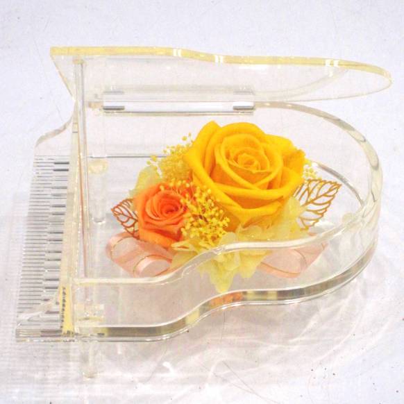 （お祝い）プリザーブドフラワー特集(宅配),《Preserved Flower》Acrylic Piano (Yellow&Orange ) ,花樹園