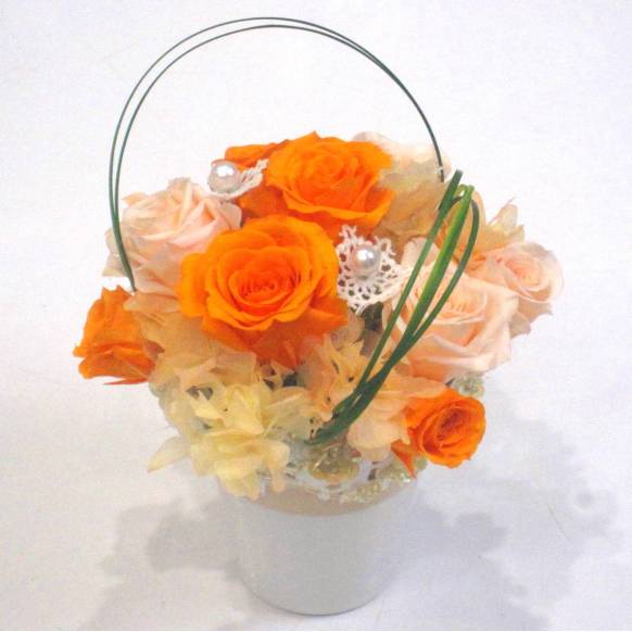 （お祝い）プリザーブドフラワー特集(宅配),《Preserved Flower》Orange Range,花樹園