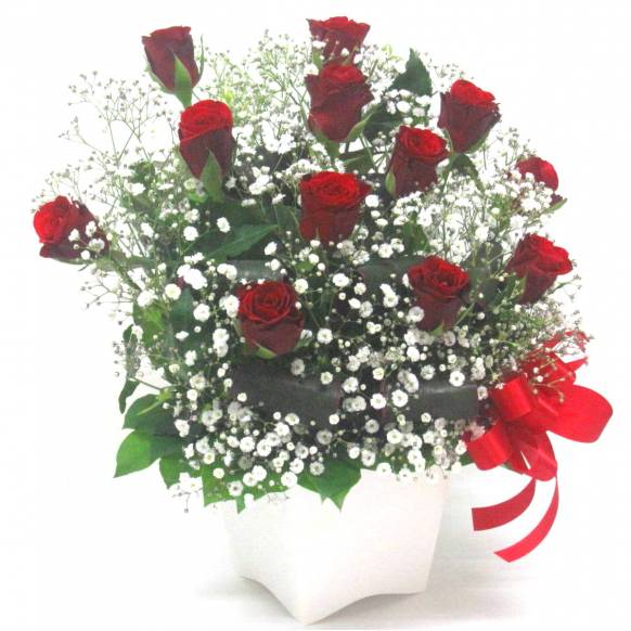 一般カテゴリー,《Flower arrangement》Red Rose 12 Premium,フラワーショップ花樹園