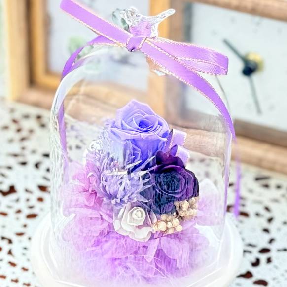 一般カテゴリー,《Preserved Flower》Glass Birddome（Purple）,花樹園