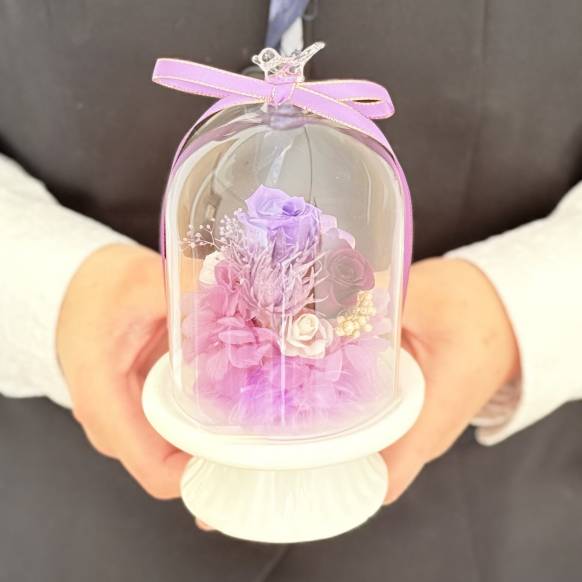一般カテゴリー,《Preserved Flower》Glass Birddome（Purple）,花樹園