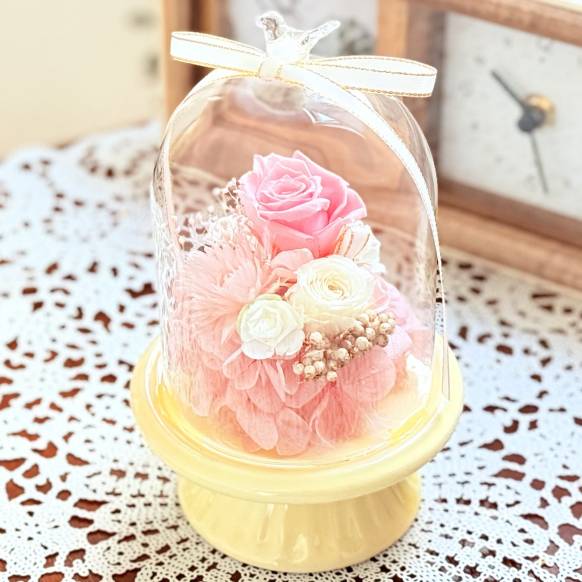 《Preserved Flower》Glass Birddome（Peach pink）一般カテゴリー