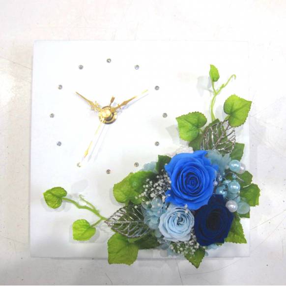 一般カテゴリー,《Preserved Flower》Picture Clock Frame(Blue) ,花樹園
