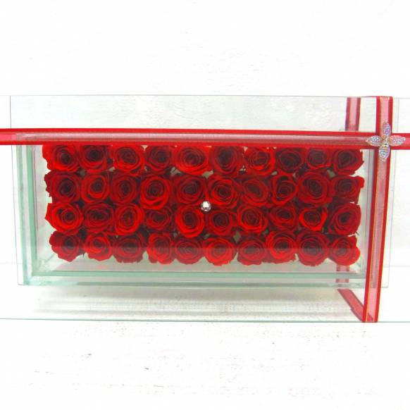 一般カテゴリー,《Preserved Flower》Glass Frame(Luxury Red) ,花樹園