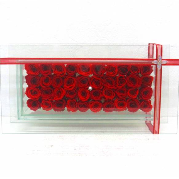 一般カテゴリー,《Preserved Flower》Glass Frame(Luxury Red) ,花樹園