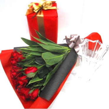 《Bouquet》Premium Red Rose  12 & Vase Set一般カテゴリー
