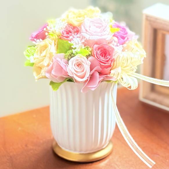 （お祝い）プリザーブドフラワー特集(宅配),《Preserved Flower》Special Luxury Pastel Roze,花樹園