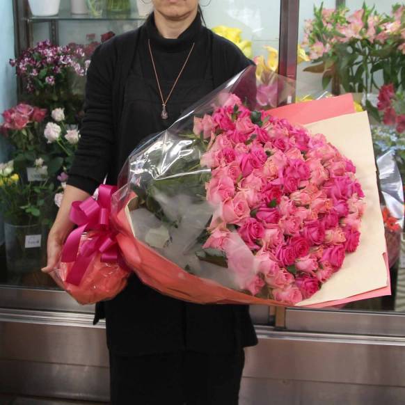 一般カテゴリー,ピンクバラミックス１００本の花束,フローラント