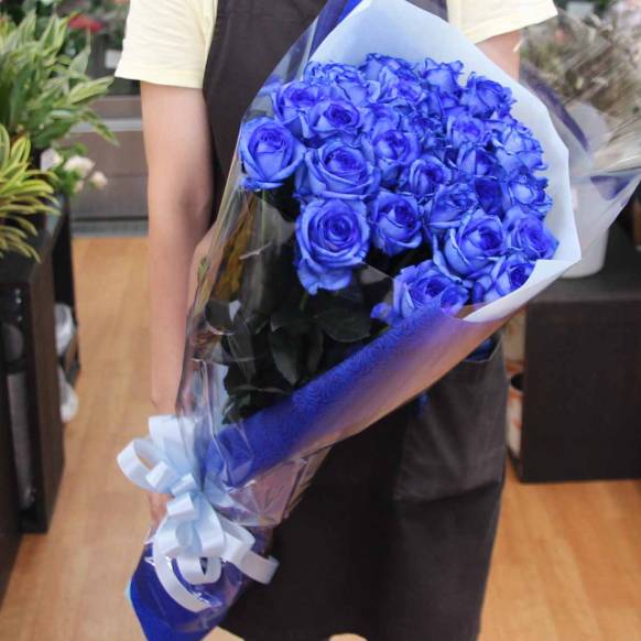 お取り寄せ オリジナルフラワー 幸せのブルーローズ30本の花束｜花