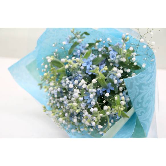 幸せの青い花束 インターネット花キューピット フラワーギフト 手渡し
