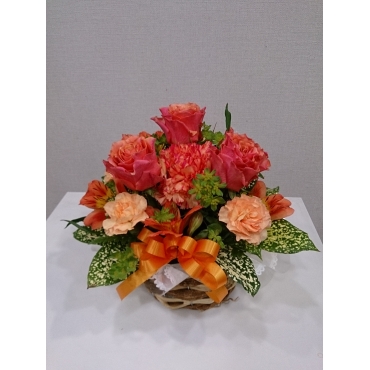 お供えアレンジメント　洋花・白青